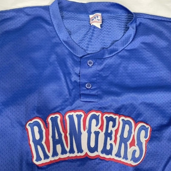 VTG Texas Rangers MVP Brand Blue Baseball Jersey Made In USA..See Measurements. - Picture 5 of 9